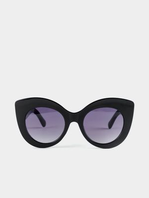 F Logo Oversize Round Plastic Sunglasses