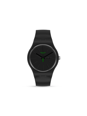 Swatch Neuzeit Bio-Souced Black Silicone Watch