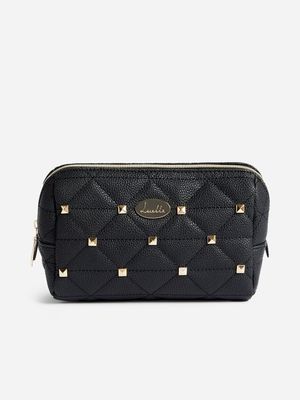 Luella Quilted Medium Cosmetic Bag with Stud Detail