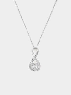 Sterling Silver Cubic Zirconia Infinity Heart Pendant