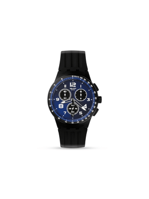 Swatch Nitespeed Chronograph Black Silicone Watch