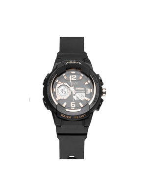 Volkano Men's Session Series Black & Rose Anadigi Sports Watch