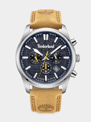 Timberland Northbridge Stainless Steel Navy Dial Tan Leather Watch