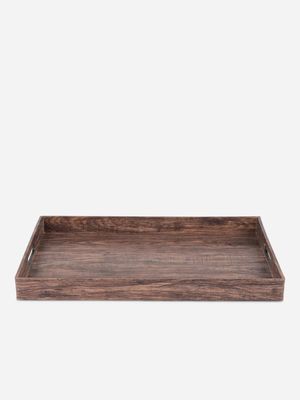 woodgrain tray dark brown