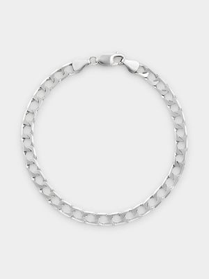 Sterling Silver Facetted Square Curb Bracelet