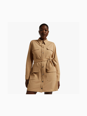 Knit Utility Shirt Dress