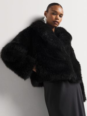 Luella Faux Fur Shawl Coat