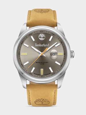 Timberland Orford Stainless Steel Grey Dial Tan Leather Watch