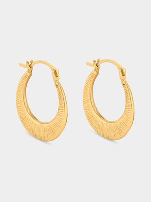 9ct Yellow  Round Creole Hoop Earrings