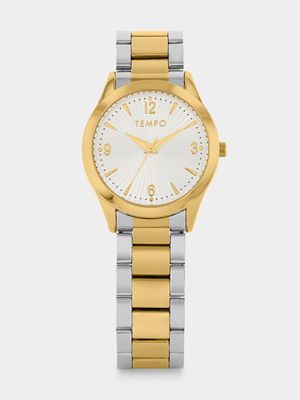 Tempo Men’s Two-Tone Silver Dial Bracelet Watch