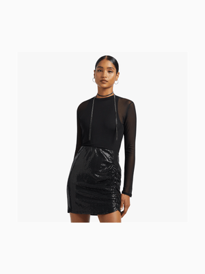 Y&G Sequin Gather Mini Skirt