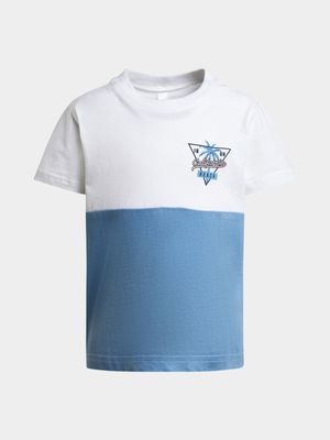 Older Boy's Blue & White Graphic Print T-Shirt