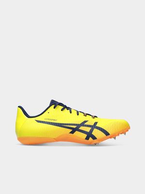 Mens Asics Hypersprint 8 Yellow Blue Running Spikes Bash