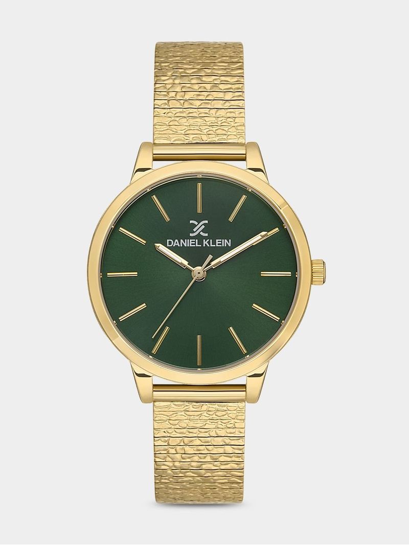 Daniel Klein Gold Plated Green Dial Mesh Watch Bash