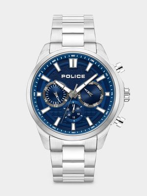 Police Rangy Stainless Steel Blue Dial Chronographic Bracelet Watch