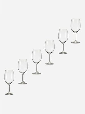 Lara Crystal Red Wine Glass Set of 6 450ml