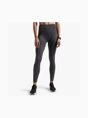 Women's TS Side Panel Ribbed Seamless Charcoal Tights