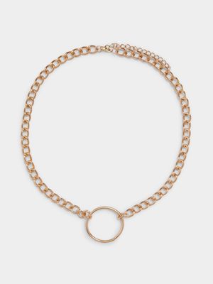 Women's Gold Circle Chain Necklace