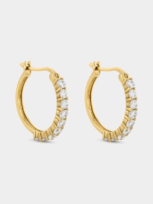 Sterling Silver Cubic Zirconia Hoop Earrings