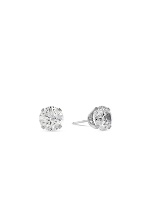 Stainless Steel & Cubic Zirconia Round Stud Earrings