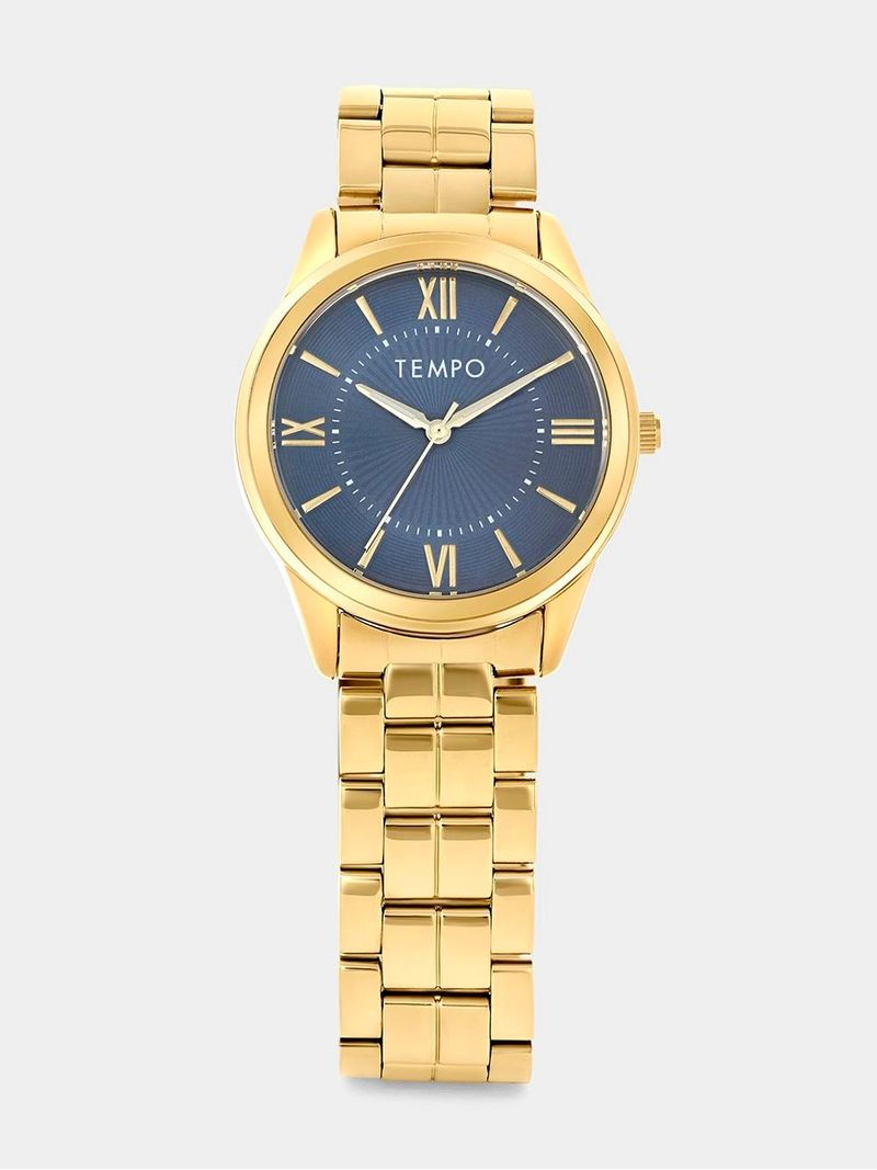 Tempo Gold Plated Navy Dial Bracelet Watch Bash