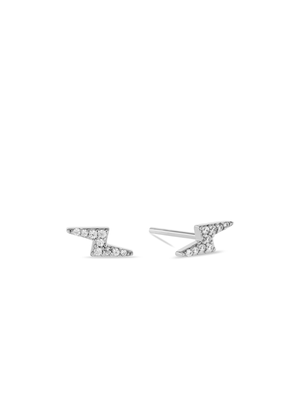 Sterling Silver Cubic Zirconia Lightning Bolt Women’s Stud Earrings