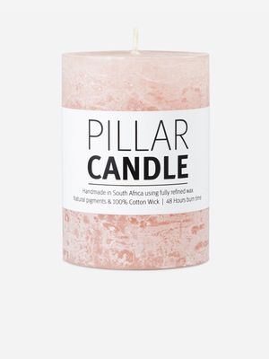 pillar candle rustic rose 7.3x10cm