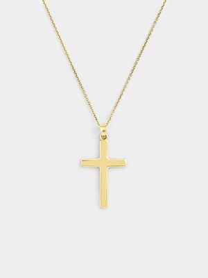 Yellow Gold Plain Cross Pendant off Chain