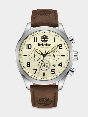 Timberland Ashmont Stainless Steel Beige Dial Brown Leather Watch