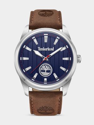 Timberland Northbridge Stainless Steel Navy Dial Brown Leather Watch