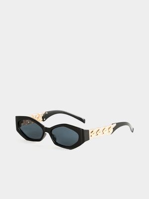 Rectangular Chain Temple Sunglasses