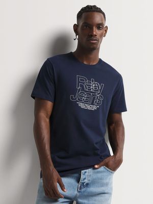 Men's Relay Jeans Outline Navy T-Shirt