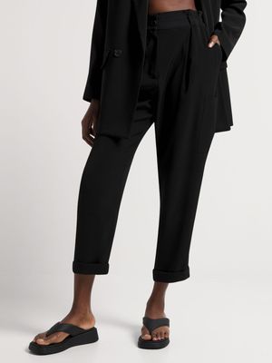 Tapered Leg Turn Up Hem Trousers