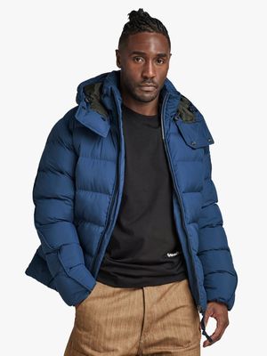 G-Star Men's G-Whistler Padded Hooded Rank Blue Jacket