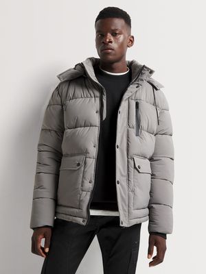 Men s Markham Nylon Charcoal Puffer Jacket Bash