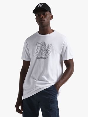 Men's Relay Jeans Outline White T-Shirt