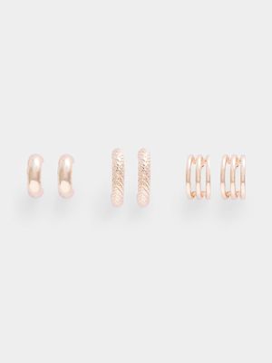 3 Pack Mini Hoop Earrings