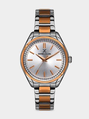 Daniel Klein Rose Plated Two-Tone Bracelet Watch