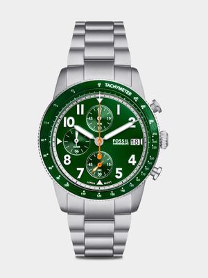 Fossil Sport Tourer Green Dial Stainless Steel Bracelet Chronograph Watch