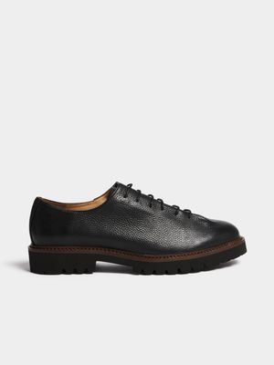 Fabiani Men's Black Deconstructed Lace Derby