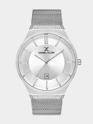 Daniel Klein Silver Plated Mesh Watch