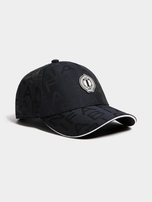 Fabiani Men's Jacquard Monogram Navy Peak Cap