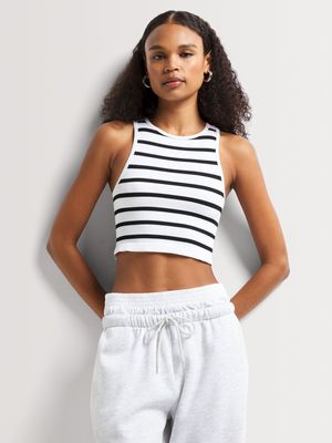 Y&G Seamless Stripe Racer Neck Top