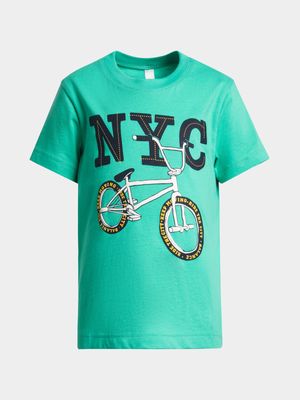 Older Boy's Green Graphic Print T-Shirt