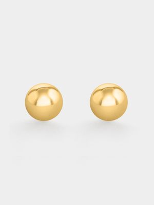 Yellow Gold, 6mm Full Ball Stud Earrings