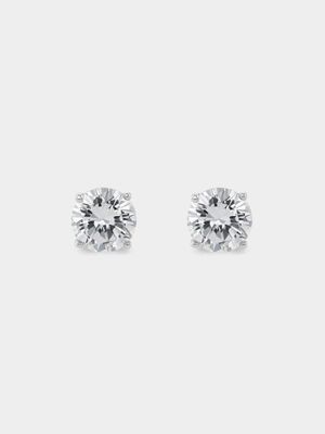 Sterling Silver Cubic Zirconia 6mm Round Studs