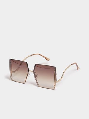 Diamante Rimless Sunglasses