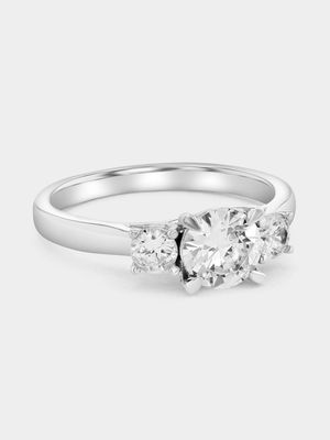 Sterling Silver Cubic Zirconia Trilogy Ring