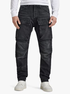 G-Star Men's 3D Straight Tapered Denim Black Cargo Pants