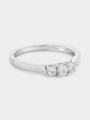 Sterling Silver Cubic Zirconia Mini Trilogy Promise Ring